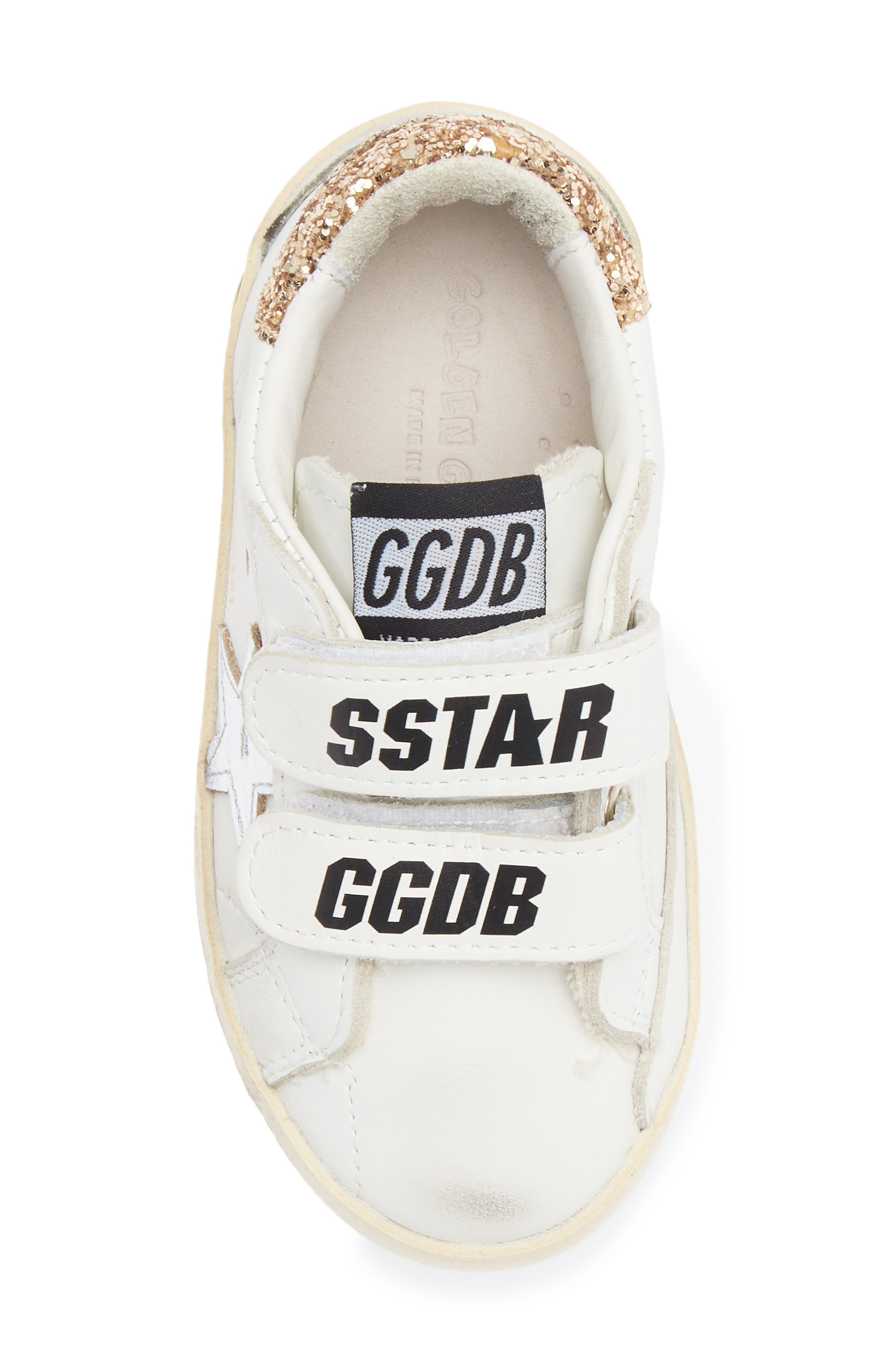 Kids' Old School Sneaker, Alternate, color, WHITE/ SILVER/ LIGHT GOLD/ ICE