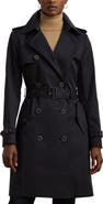 Lauren Ralph Lauren Double Breasted Belted Cotton Blend Trench Coat