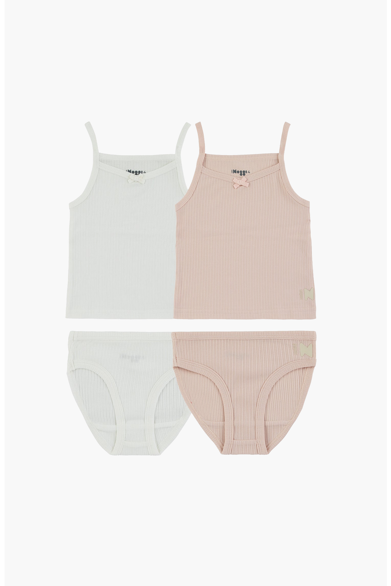 Ribbed Loungewear Set, Main, color, Mauve / White