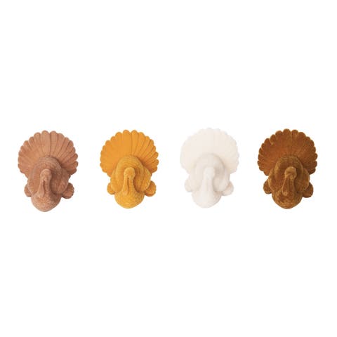 Flocked Turkey In Box Figurines Assortment of 12