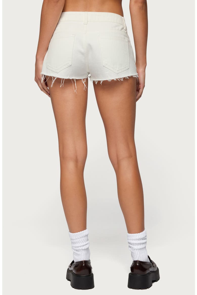 Devin Low Rise Micro Denim Cutoff Shorts, Alternate, color, WHITE
