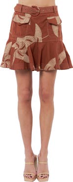 CIEBON Sayla Embroidered Detail Cotton Miniskirt