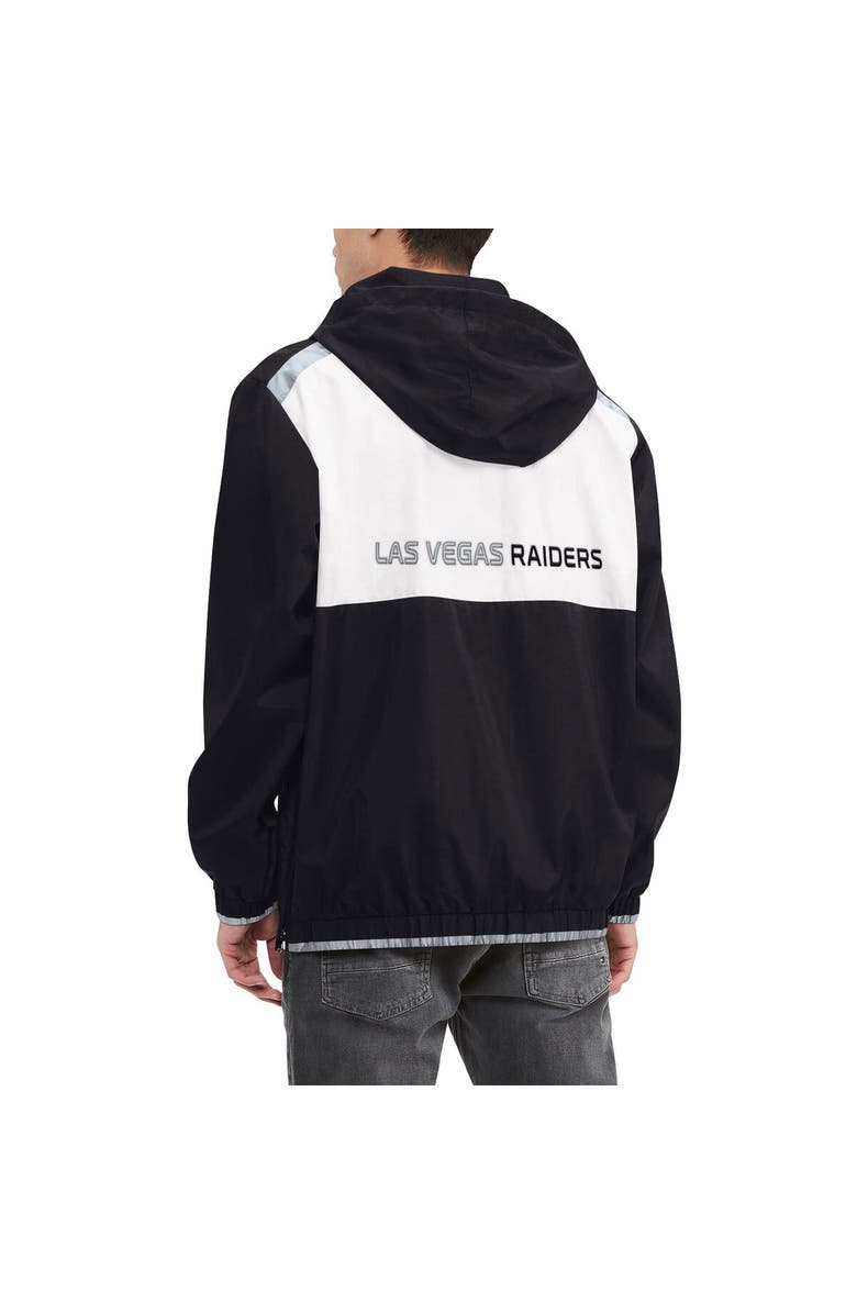 Tommy Hilfiger Men's Tommy Hilfiger Black/White Las Vegas Raiders Carter Half-Zip Hooded Top, Alternate, color, 