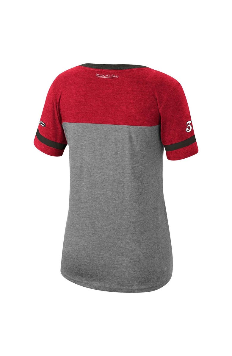 Mitchell & Ness Women's Mitchell & Ness Scottie Pippen Heathered Charcoal Chicago Bulls Team Captain V-Neck T-Shirt, Alternate, color,