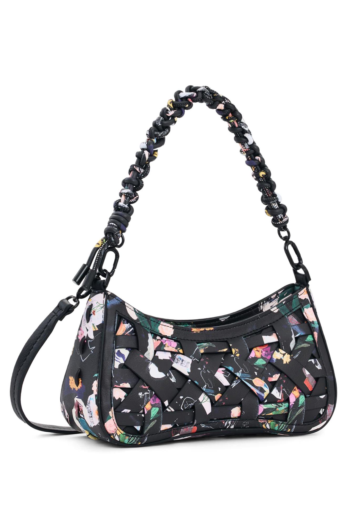 Desigual Faux Leather Crossbody Bag, Alternate, color, Black