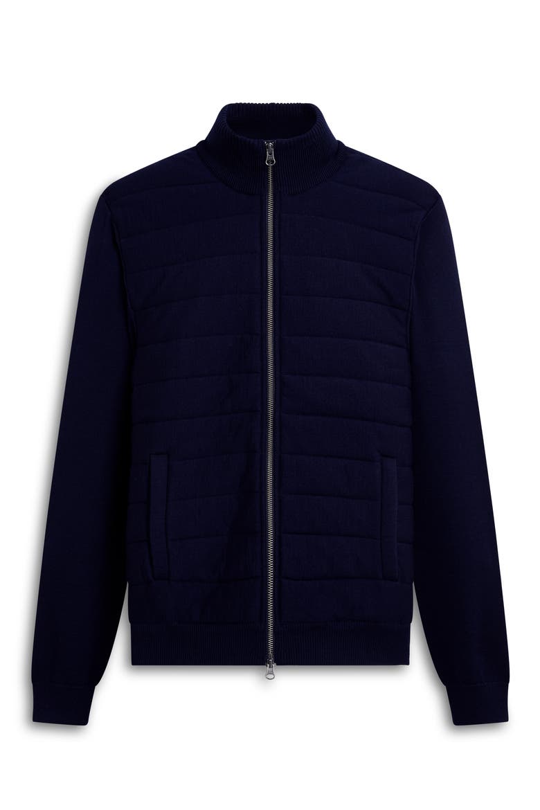 Mock Neck Zip Sweater, Alternate, color, NAVY