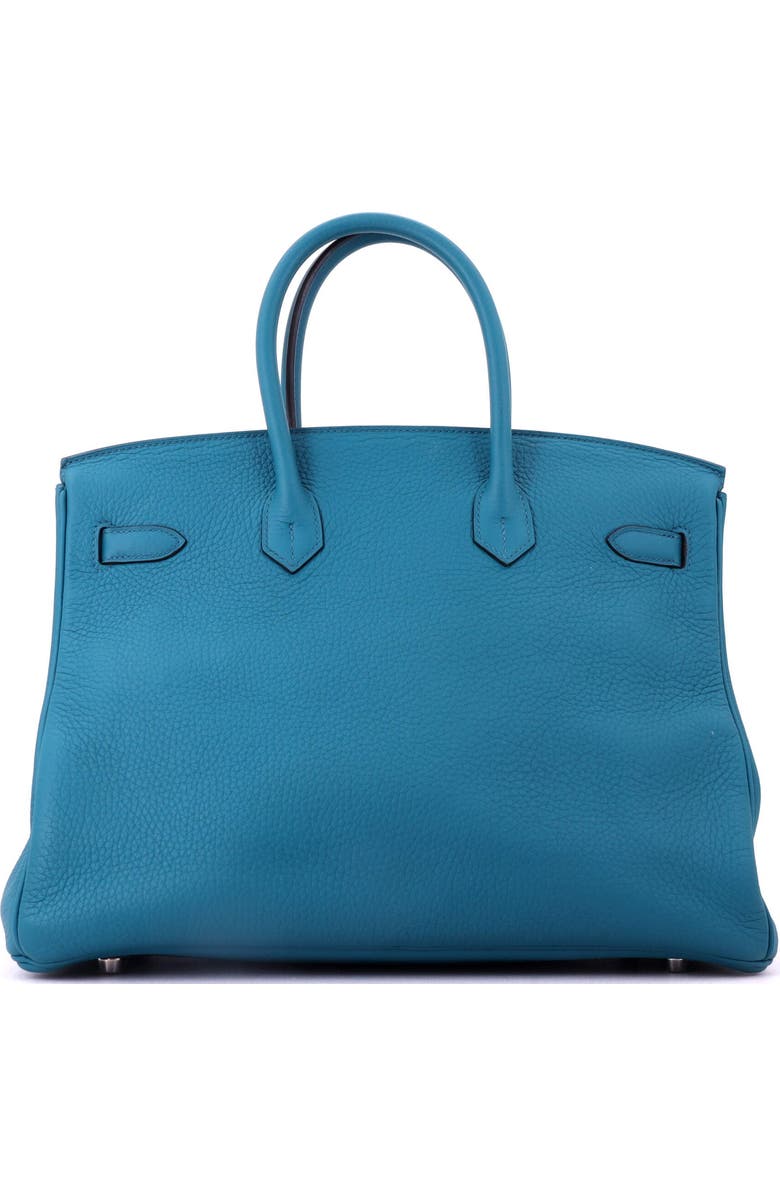 Pre-Owned Hermes Birkin Handbag Blue Clemence with Palladium Hardware 35, Alternate, color, Bleu Izmir