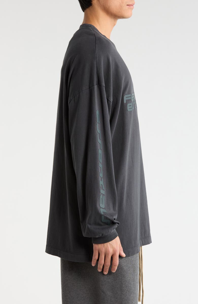 Fear of God Essentials '90s Logo Long Sleeve Cotton Graphic T-Shirt, Alternate, color, Vintage Black