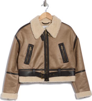 Faux Shearling Trim Jacket