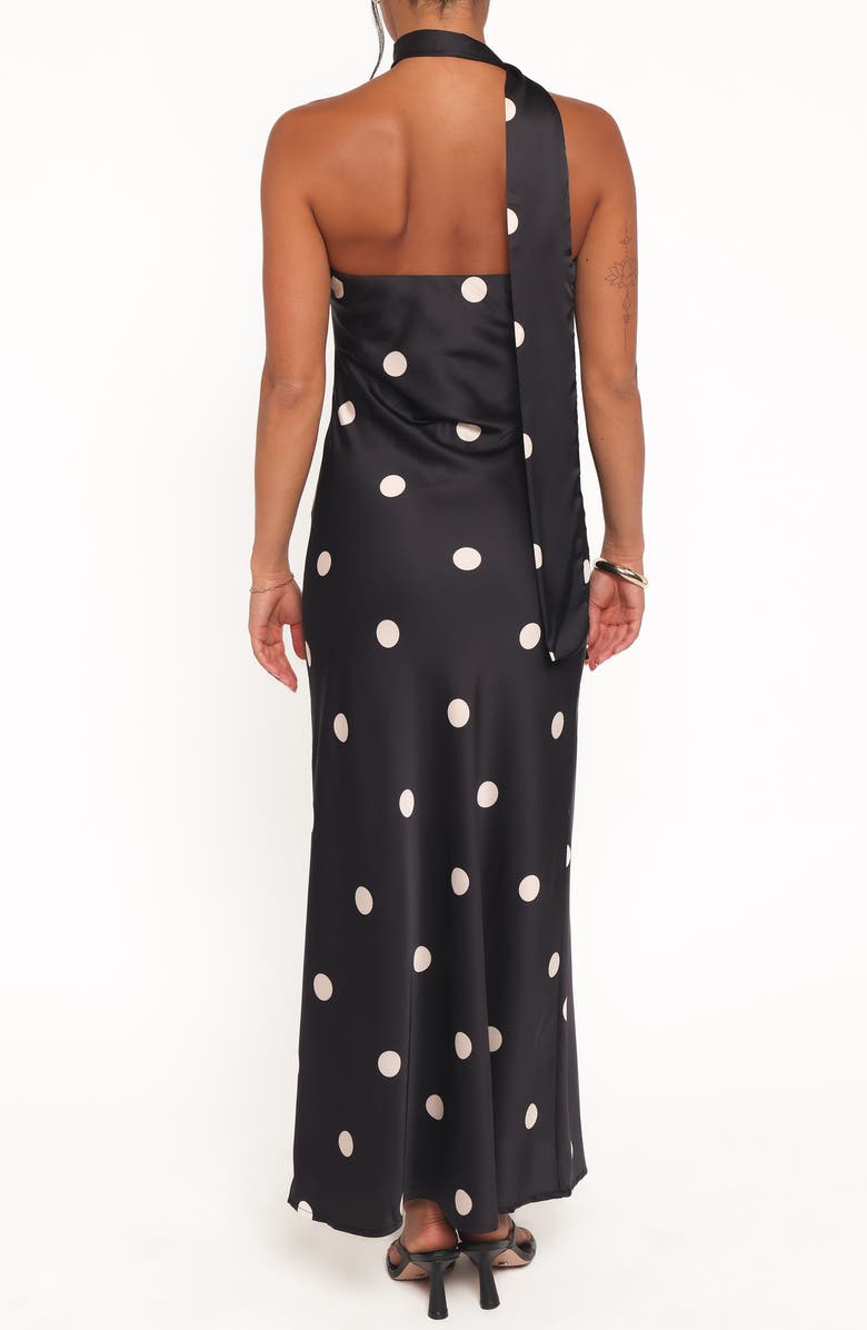 Petal & Pup Jutta Strapless Dress & Scarf Set, Alternate, color, Black Polka Dot