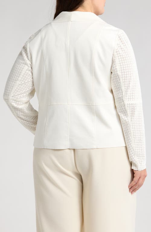 Bagatelle Mixed Media Moto Jacket In White
