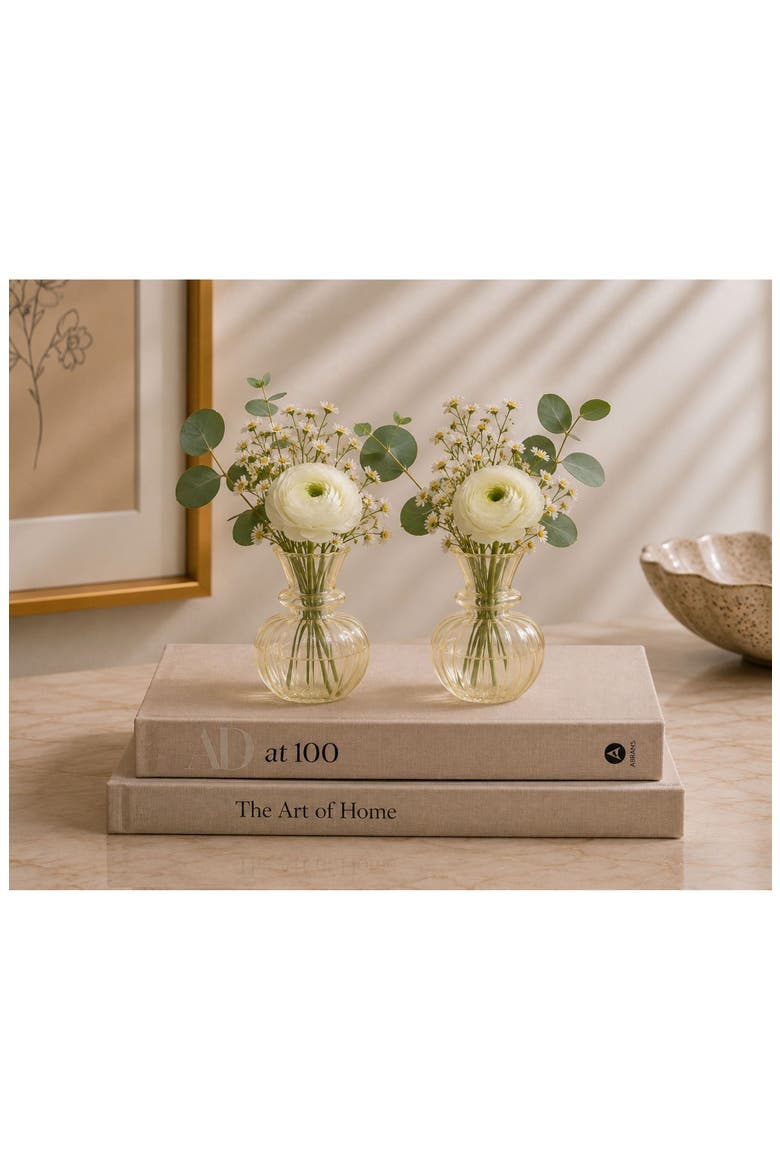 Treviso Piccola Set of 2 Vases, Alternate, color, VERY LIGHT YELLOW