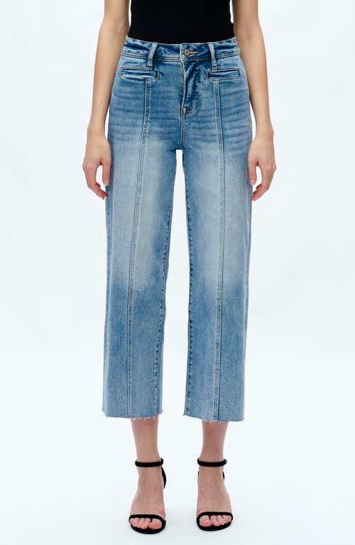 Bayeas Seamed High Waist Raw Hem Crop Wide Leg Jeans