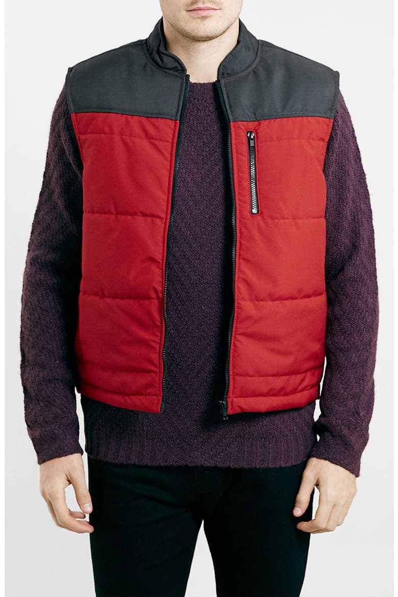 Puffer Vest, Main, color, RED