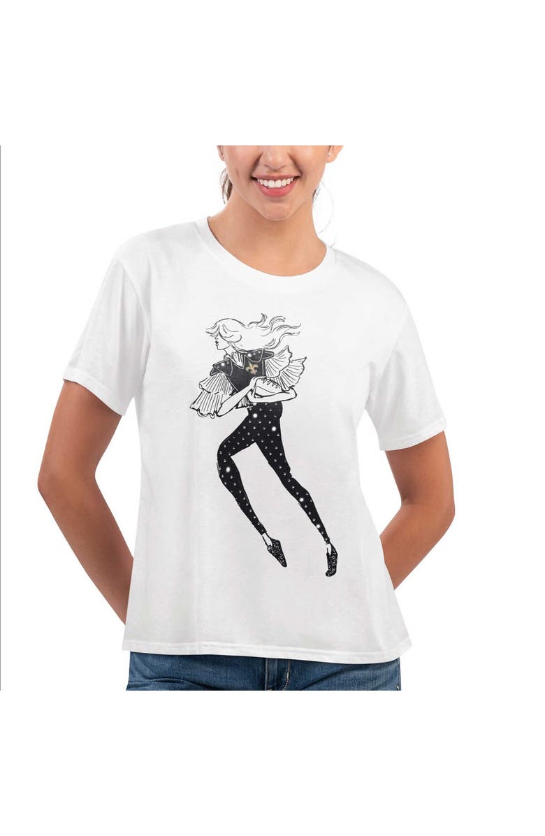 G-III 4HER BY CARL BANKS Women's G-III 4Her by Carl Banks White New Orleans Saints Play The Ball T-Shirt, Main, color, 