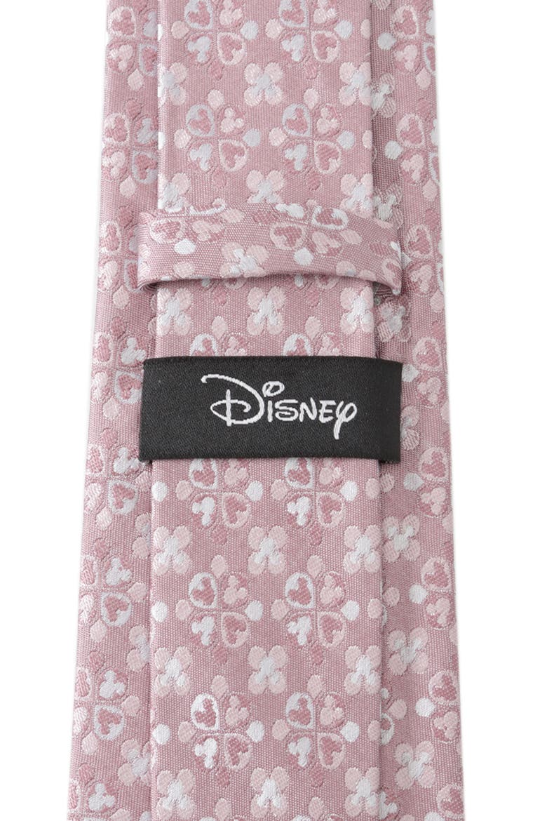 x Disney Mickey Mouse Floral Silk Tie, Alternate, color, PINK