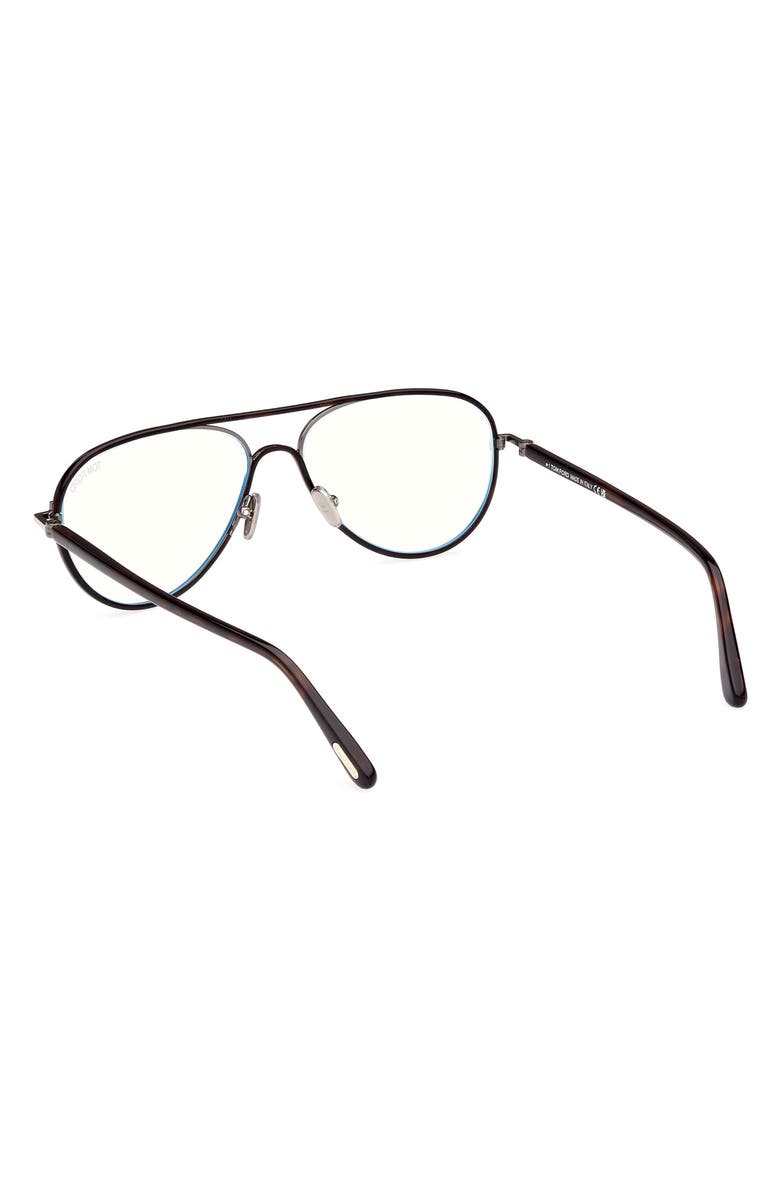 TOM FORD 57mm Pilot Blue Light Blocking Optical Glasses, Alternate, color, 