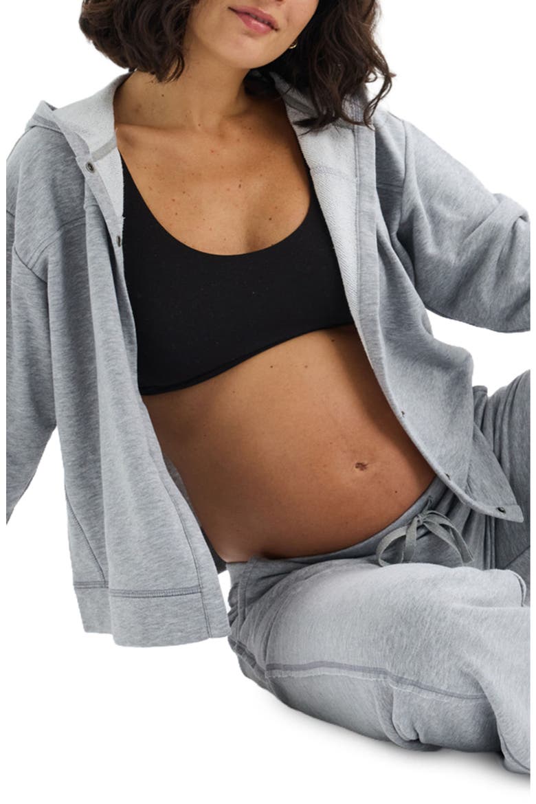 The Zoey Nursing Hoodie, Alternate, color, Grey Melange
