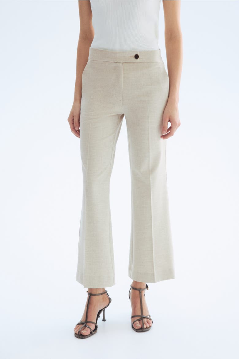 Bootcut Ankle-length Trousers, Alternate, color, Light beige