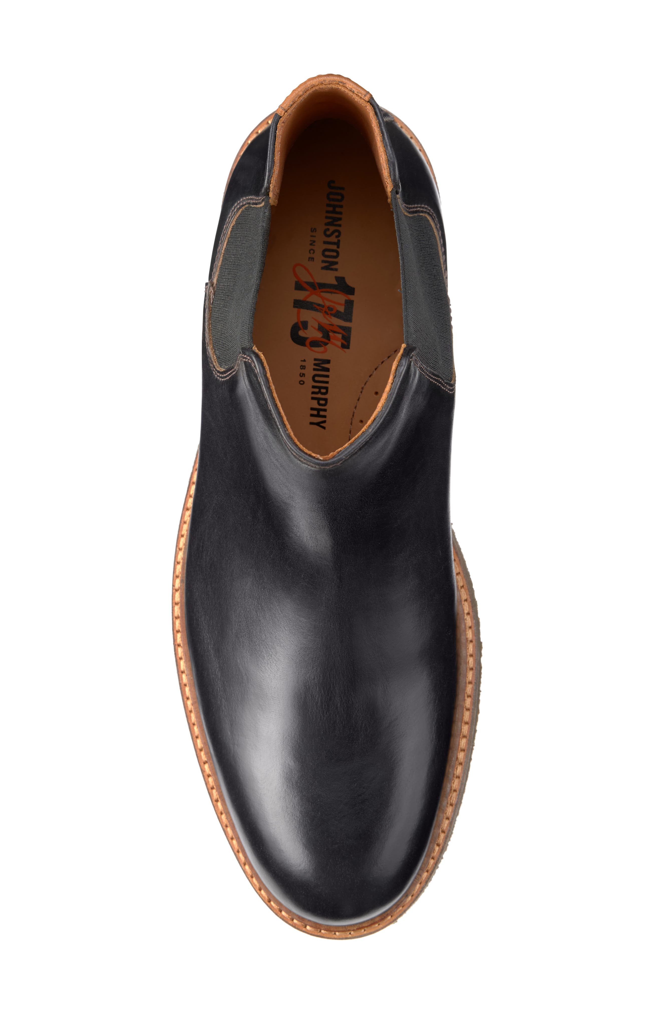 Johnston & Murphy Calder 175th Chelsea Boot, Alternate, color, Black Oiled American Grain