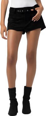 BLANKNYC Belted Low Rise Faux Suede Microshorts