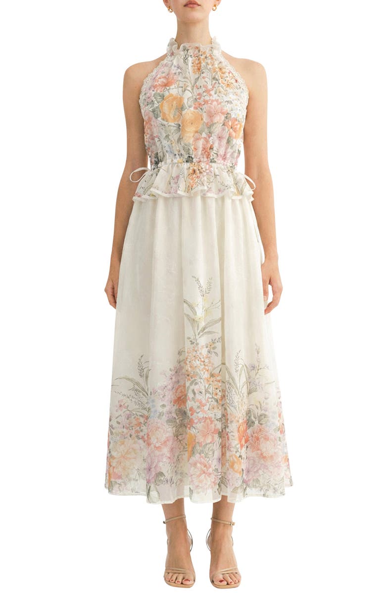 Arose Studio Celeste Placed Floral Dress, Main, color, Multi Floral