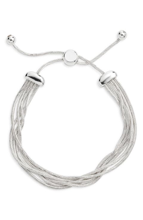 Multistrand Snake Chain Slider Bracelet