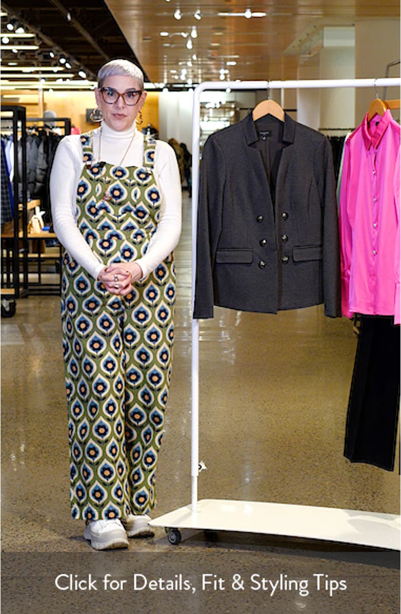 Faux Double Breasted Stretch Ponte Blazer, sales video thumbnail