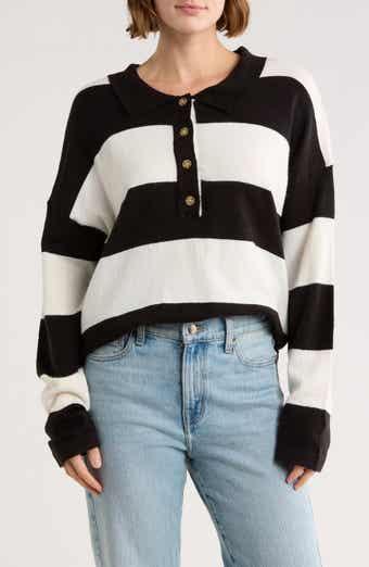 FRNCH Akiko Stripe Henley Sweater