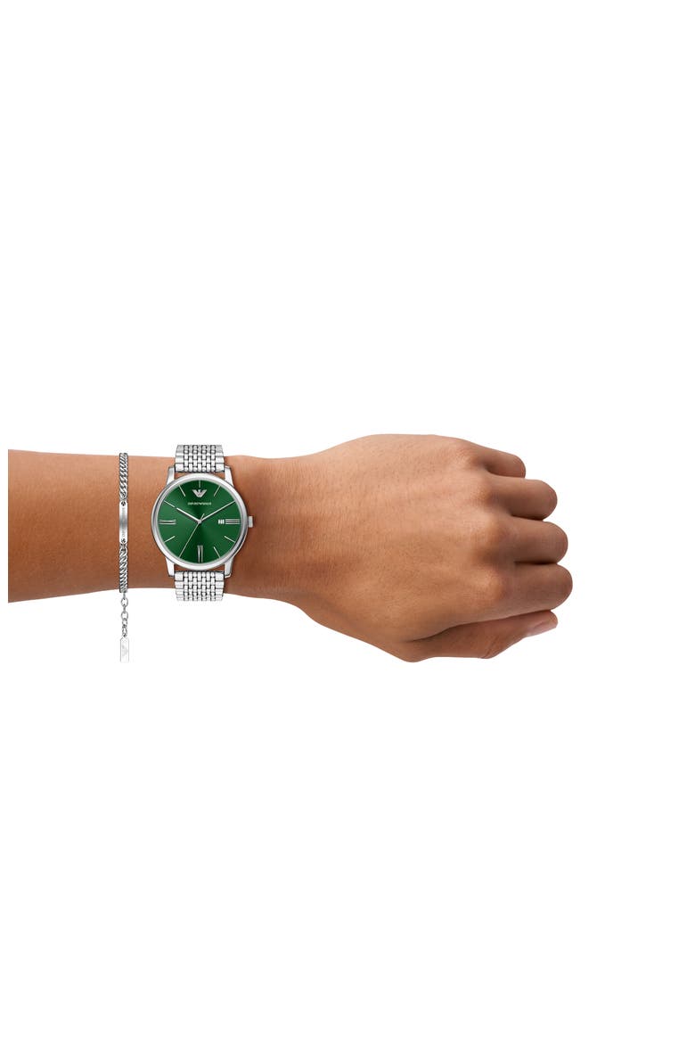 Minimalist Bracelet Watch Set, 42mm, Alternate, color, SILVER