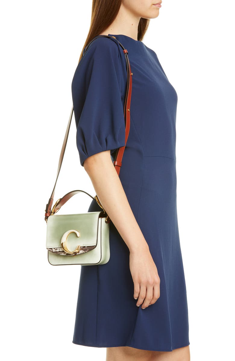 Chloé Mini C Leather Shoulder Bag, Alternate, color,