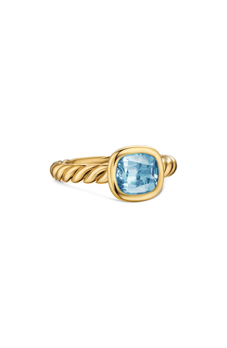 David Yurman DY Mercer<sup>®</sup> Stone Ring in 18K Yellow Gold with Sky Blue Topaz, 7mm, Alternate, color, Sky Blue Topaz