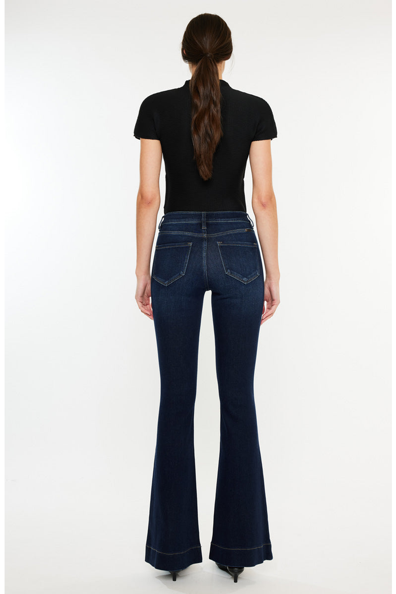 Roxanne High Rise Flare Jeans, Alternate, color, Dark Wash