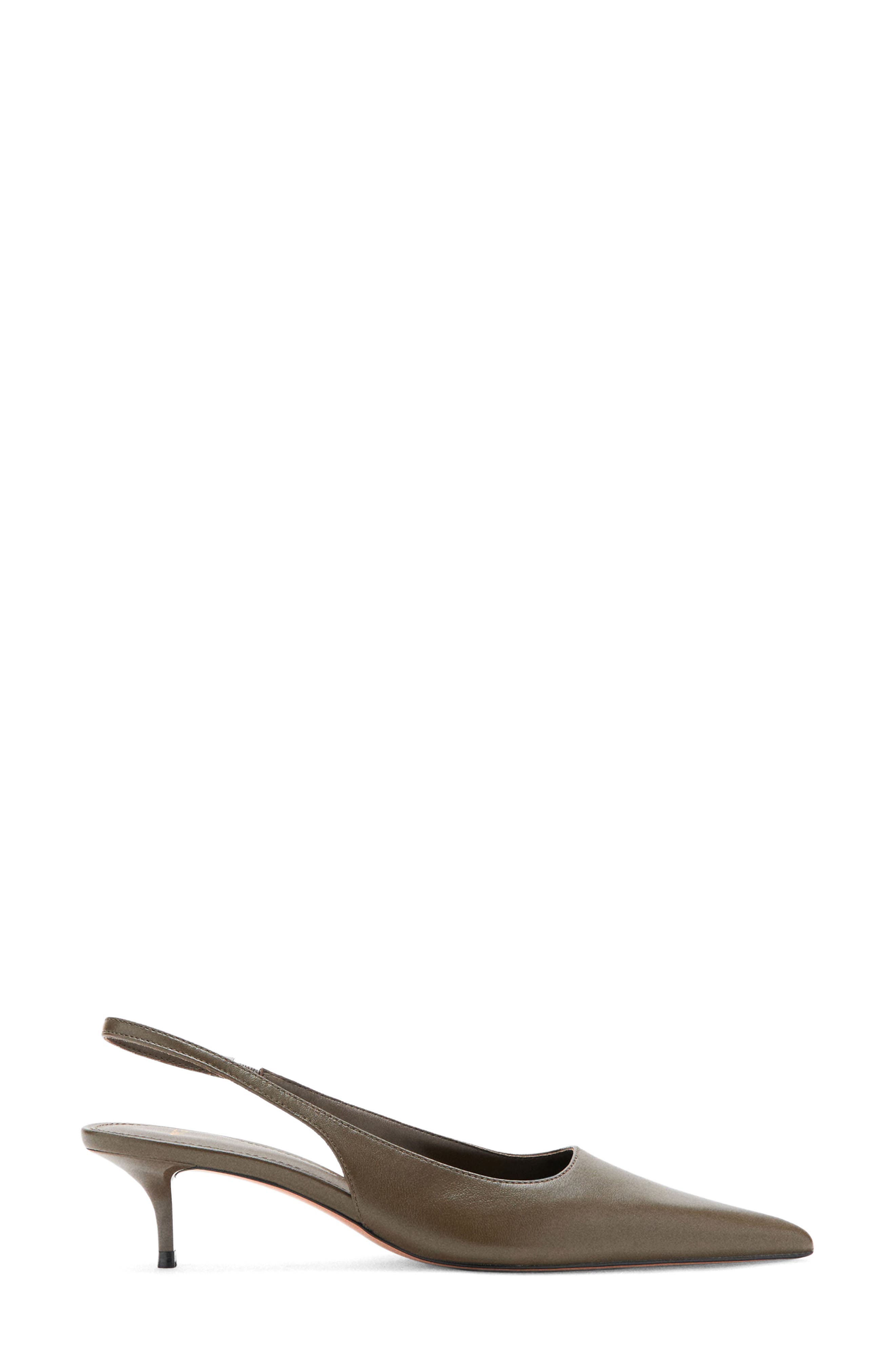 MANGO Tom Slingback Pointed Toe Pump, Alternate, color, Khaki Green