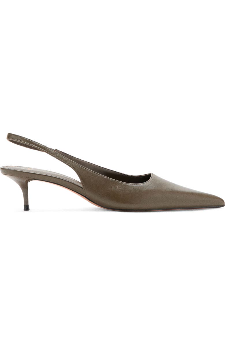 MANGO Tom Slingback Pointed Toe Pump, Alternate, color, Khaki Green