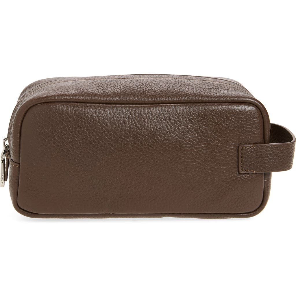 Vince Nuvaro Leather Dopp Kit In Date Pebble