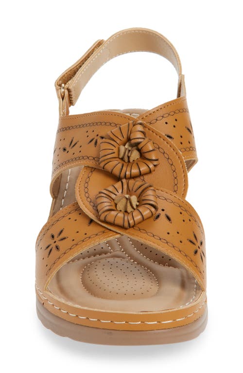 Extreme By Eddie Marc Rosette Wedge Slingback Sandal