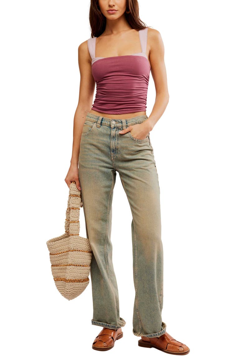 Two-Tone Crop Tank Top, Alternate, color, PURPLE