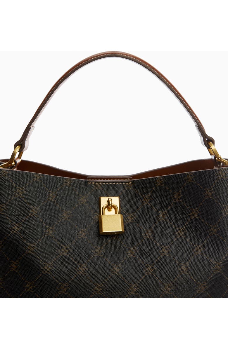 MANGO Monogram Faux Leather Shoulder Bag, Alternate, color,