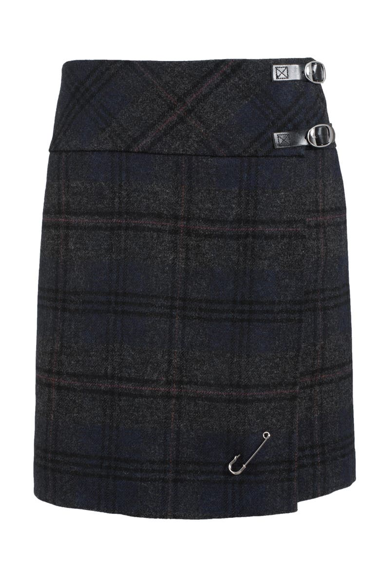 Celt Mini Kilt Skirt, Alternate, color, NAVY CHARCOAL TARTAN