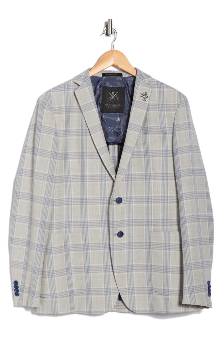 John Varvatos Star USA Plaid Two-Button Sport Coat, Alternate, color, Tan