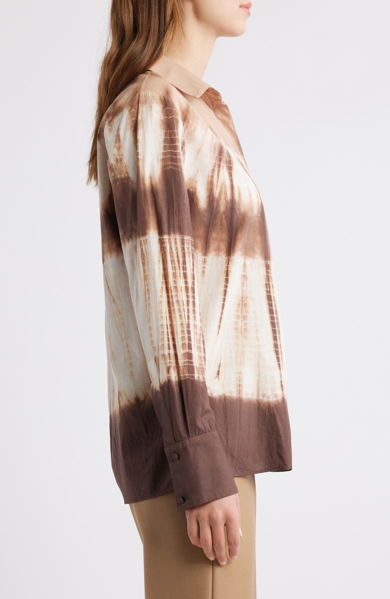 KOBI HALPERIN Print Cotton Button-Up Shirt, Alternate, color, Coffee Multi