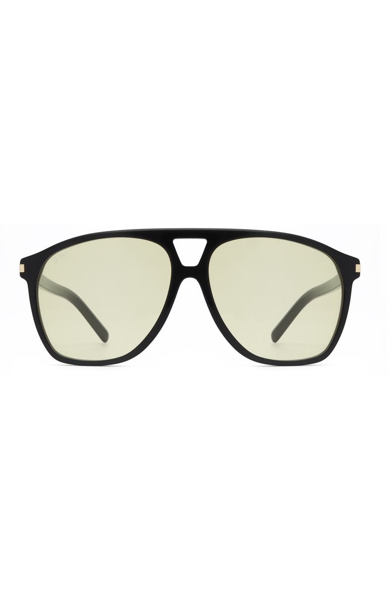 12PM STUDIOS Toronto Aviator Sunglasses, Main, color, Black/Yellow