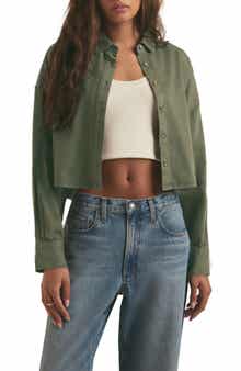 Favorite Daughter The Crop Relaxed Button-Up Shirt