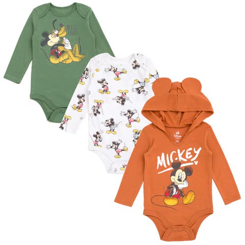Mickey Mouse 3-Pack Long Sleeve Bodysuits