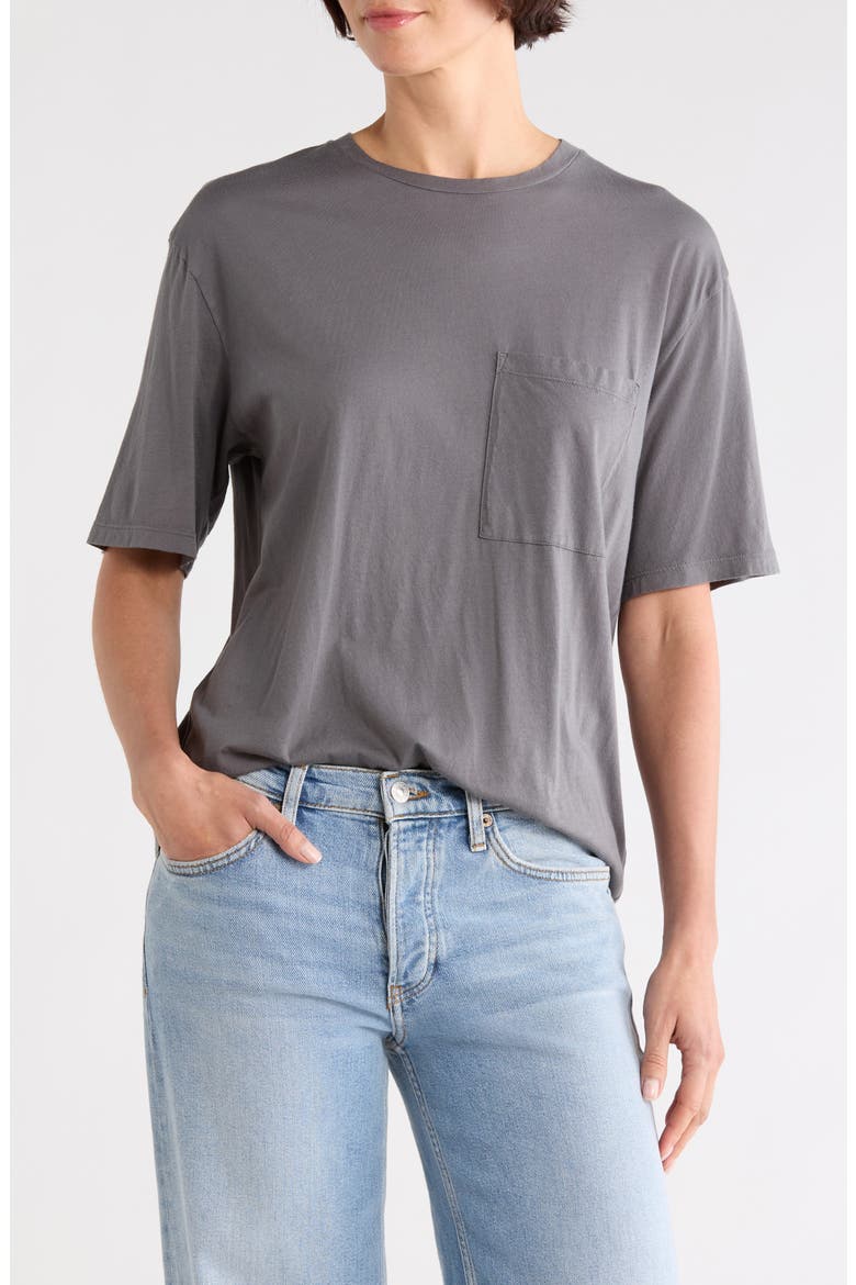 Crewneck Short Sleeve Oversize T-Shirt, Main, color, CHARCOAL