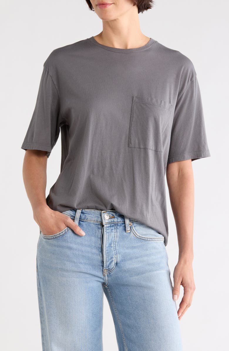 TWP Crewneck Short Sleeve Oversize T-Shirt, Main, color, Charcoal