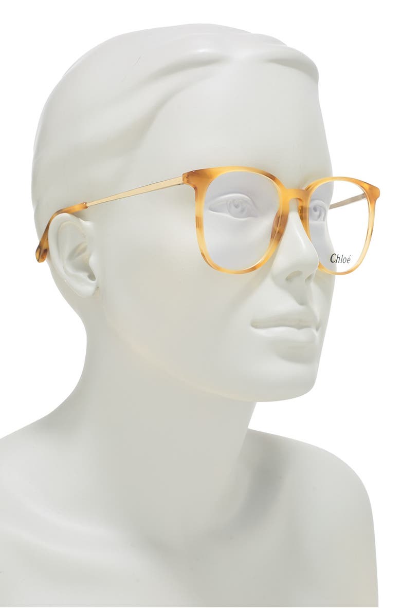 Chloé 53mm Mod Rectangle Full Rim Optical Frames, Alternate, color, 