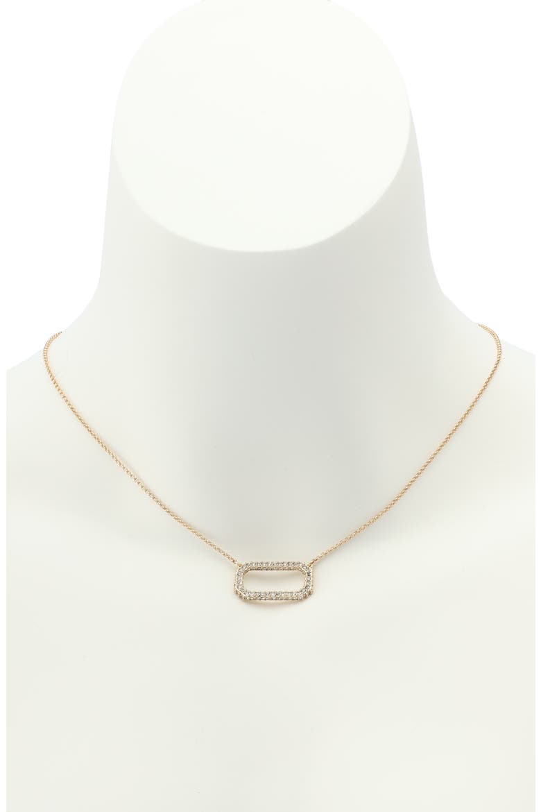 Pavé Crystal Hexagon Link Pendant Necklace, Alternate, color, GOLD