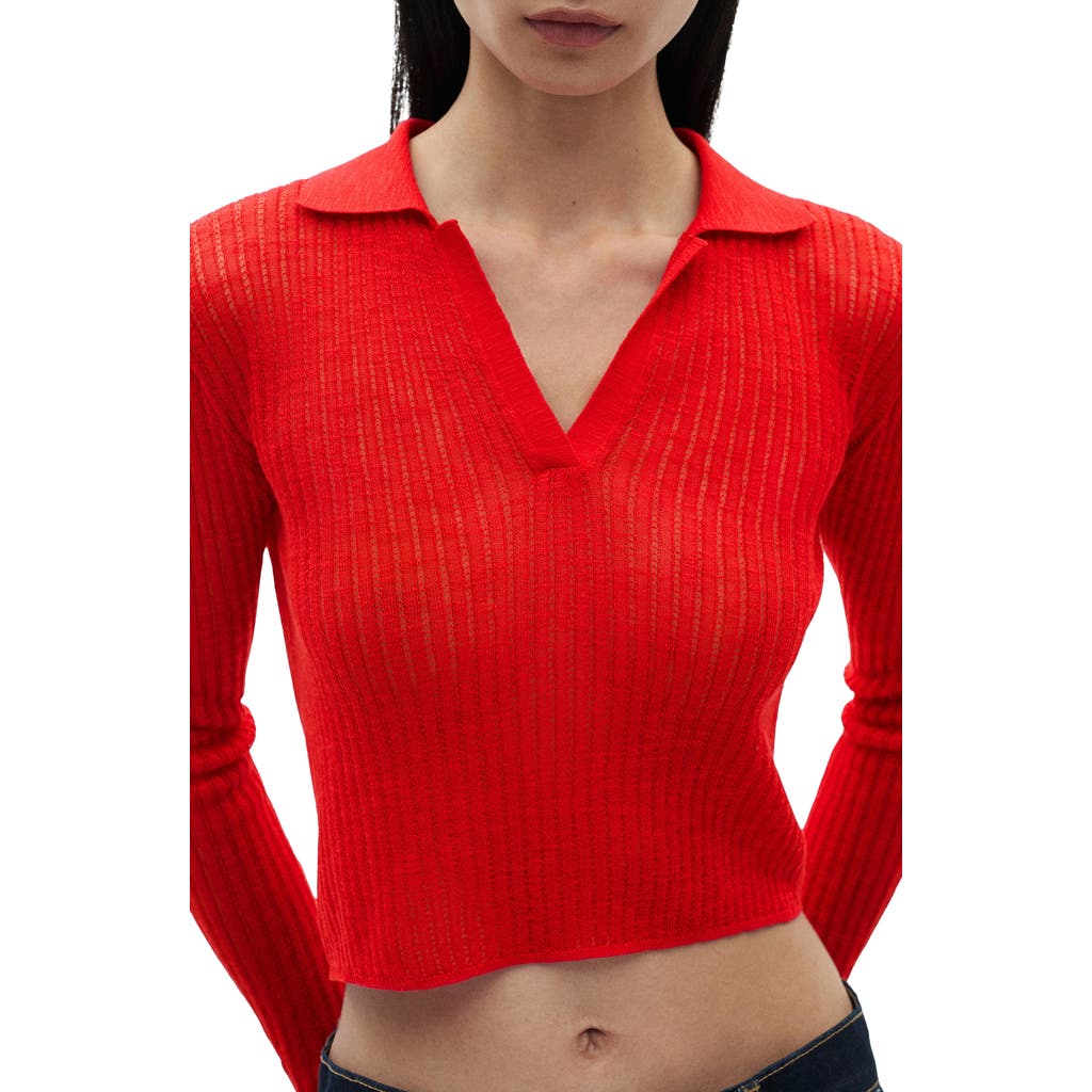 Mango Polo Rouge - Femme - L - In Red
